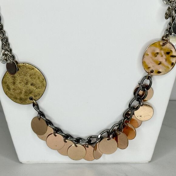 Chico's Mixed Metal Disc Charm Chain Statement Necklace ✨ - Picture 5 of 10